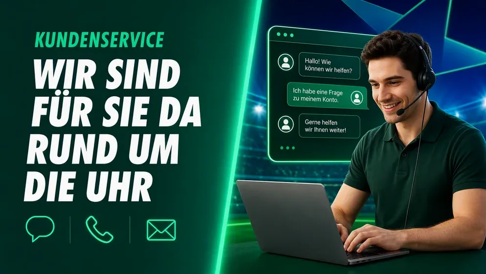 Kundenservice-Agent am Laptop mit Chat-Fenster geöffnet
